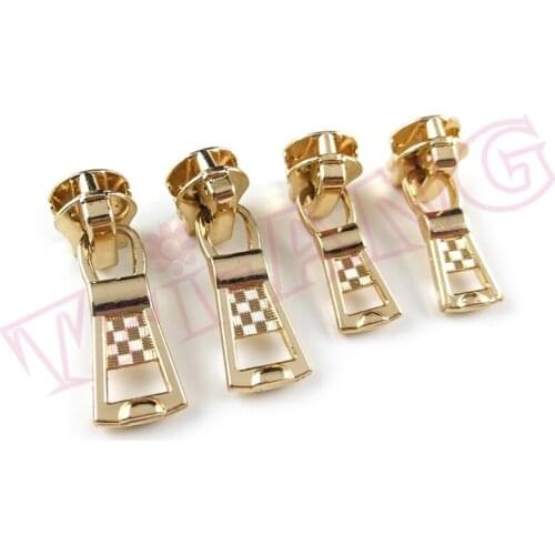 20pcs/lot, Plating Gold Color 5# Metal Zipper Sliders with Small & Big Pulls Available