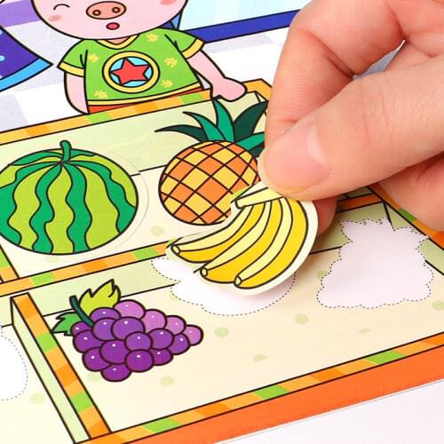 2021 NEW Sticker Books Children Cartoon Toddler Sticker 0-6 Year Old Baby Early Education Puzzle Enlightenment Early Aesthetic