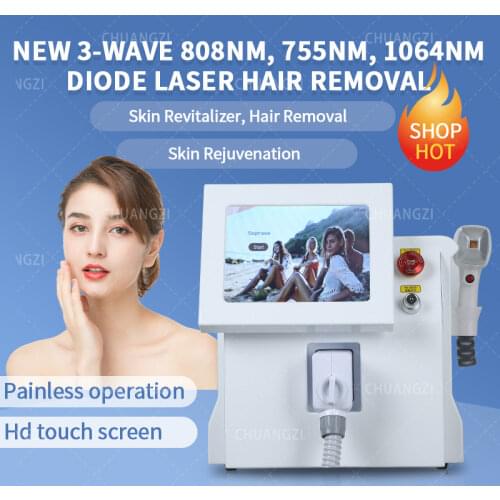 2021 Factory Price Portable Painless 755 810 1064 Nm Equipment Salon Use 808 Diode Laser Machine Hair Removal With CE