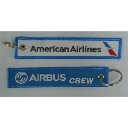 American Airlines Airbus Crew Embroidery Keychain Keyring Key Ring Key Chain Key FOB Embroidered Key Chain 13 x 2.8cm 100pcs lot