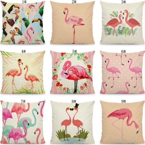 XUNYU Cute Flamingo Pillow Cases Sofa Decorative Cushion Cover Home Decoration Pillowcase Throw Pillow Cover 45x45cm AC183