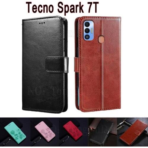 Stand Cover For Tecno Spark 7T Case Etui Wallet Flip Leather Funda Book On Tecno Spark7 T Case Magnetic Card Phone Hoesje Coque
