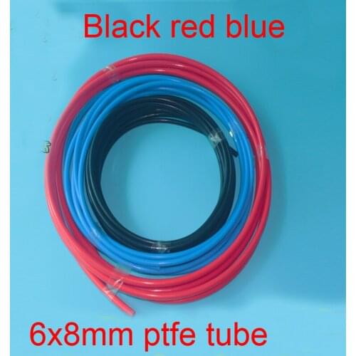 6x8mm 6mm id 8mm od Color PTFE hose Black ptfe tube red ptfe tubing blue ptfe pipe Polytetrafluoroethylene tube
