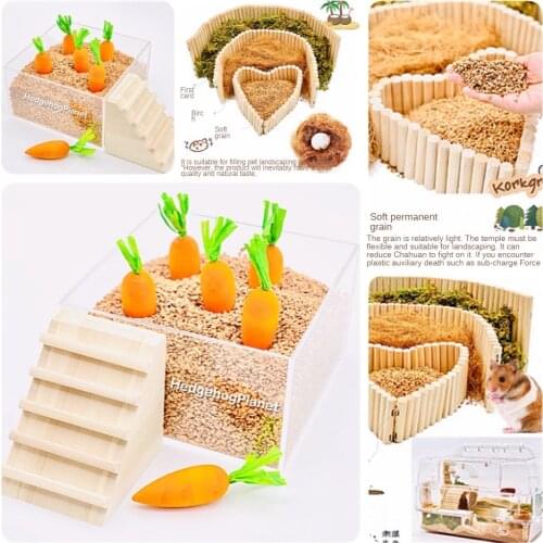 Wooden Hamster Toy Cork Grain Hamster Bedding Chipmunk Hamster Moss Hamster Cage Landscaping Supplies Small Animals Bedding