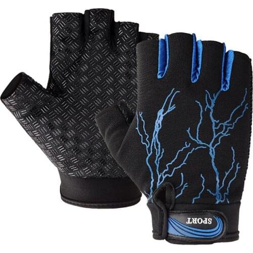 Breathable Gym Cycling Gloves Half Finger Fiting Heavyweight Anti-slip Sports Exercise Weight Lifting Body Building Training