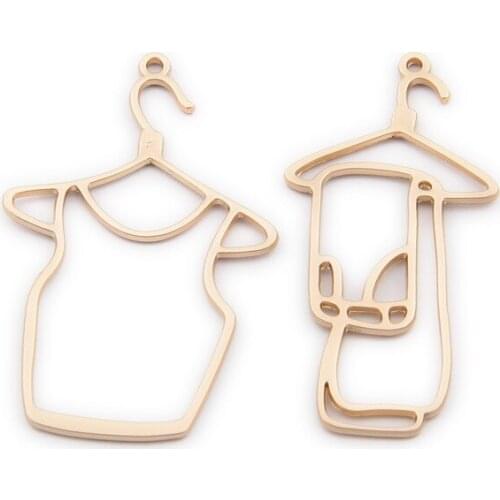 DIY Jewelry Findings Ornament Accessories Gold Tone Alloy Hollow Out Cloth Towel shape Metal Fshoin Earring Necklace Pendants