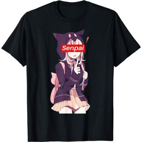 Japanese Anime School Girl Cute T Shirt - Senpai Notice Me 2019 Short Sleeve Men Slim Fit O-Neck Tees T Shirt Design Online