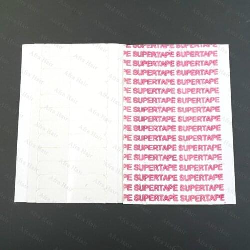 Hstonir 12Units/sheet Strong Double Supertape White Adhesive for Skin Hair Weft Wigs Tape T024