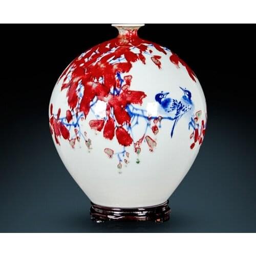 Jingdezhen Ceramic Vase Living Room Home Decoration Master Of Chinese Style Masters Hand Painting And Good Luck porcelain vase