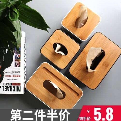 Tissue Box Dining Hotel Thickened Solid Wood Cover Paper Extraction Box Storage Box Organizer