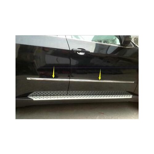 Stainless Steel Side Door Body Molding Cover Trim 4pcs For BMW X5 E70 2007-2013
