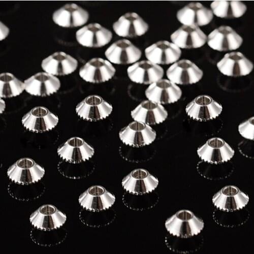 100pcs 4mm Silver Color Brass Metal Bicone Spacer Beads for Jewelry Bracelet Necklace Earring Making Hole: 1mm