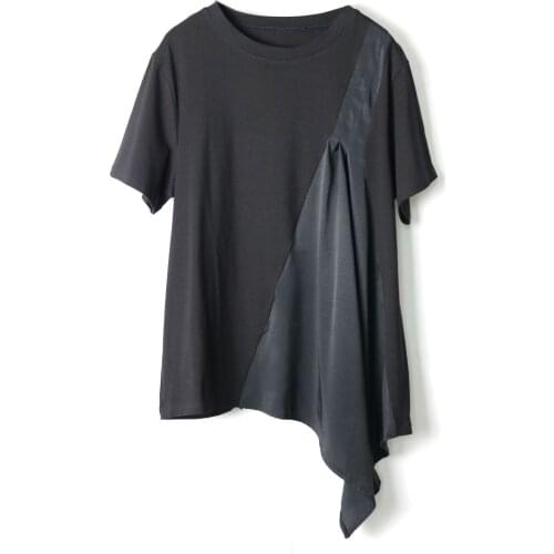 Summer 2020 New Fashion Womens T Shirt Irregular Wild Cotton Casual Ladies T Shirts Short-Sleeved Women Clothing Tops U581