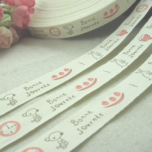 Min.order is $15 (mix order), Zakka cotton sewing label,bonne journey,about 2CM width,FREE shipping,TOTO sewing,F001#-14