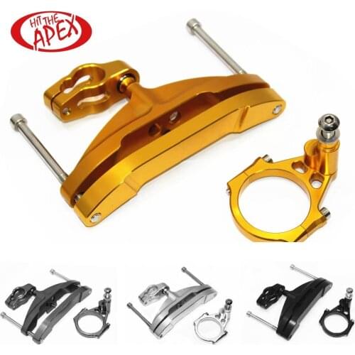 Motorcycle Stabilizer Steering Damper Bracket Mount Holder Kit Compatible for FZ1 Fazer 2006-2017 CNC Cutting Aluminum Alloy