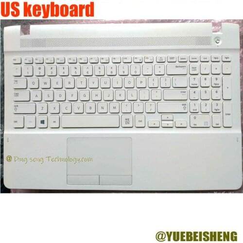 YUEBEISEHNG New/Org for Samsung NP270E5J 270E5G 270E5U 270E5R 270E5K palmrest US keyboard upper cover Touchpad,White