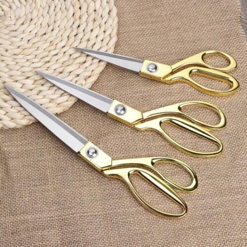 Tailor Scissors Sewing Scissors For Cutting Fabric Clothes Cut Stainless Steel Scissors Golden Sharp Vintage Handmade Accessory