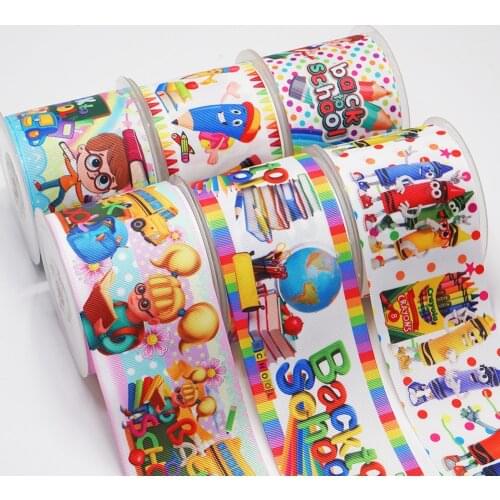 DIY Handmade Materials Printed Grosgrain Ribbon 50 Yard Per Size 53127