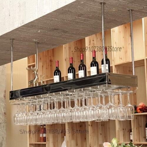 European style bar counter creative wine rack decoration modern minimalist wine glass rack upside down household stainless steel