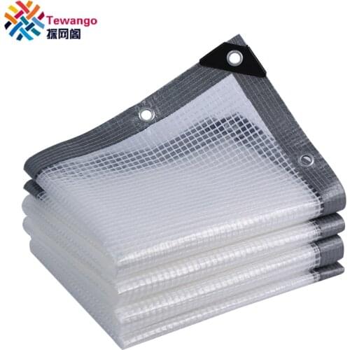 Tewango Reinforced Transparent PVC Mesh Tarpaulin for Screens Balcony Patios Scaffolding Sheeting Leno Fireproof Pe Tarp
