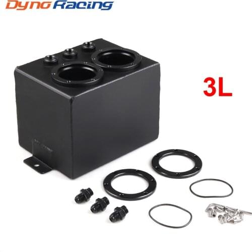 Universal Fuel Surge Tank Double Port Billet Aluminum Oil Catch Tank Swirl Pot AN6 Fitting 044 Fuel Pump High Flow