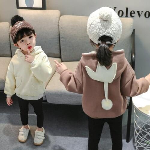 Toddler Kids Girls Winter Cold-proof Jacket with Velvet Thickening Hooded Jacket for 1 To 6 Years Girls Halloween Cute Clothes