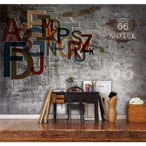 Vintage Letter English Alphabet 5d Papel Murals Wallpaper 8d Wall Mural for Bar Living Room TV Sofa Background 3d Photo Mural