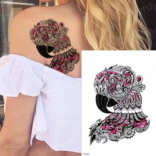 Temporary tattoo eagle moose cat birds wolf tattoos animals watercolor tatoo fashion sexy tattoo girl lace Mandala tattoo women