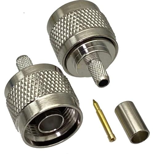 Connector N male plug crimp RG58 RG142 LMR195 RG400 cable straight