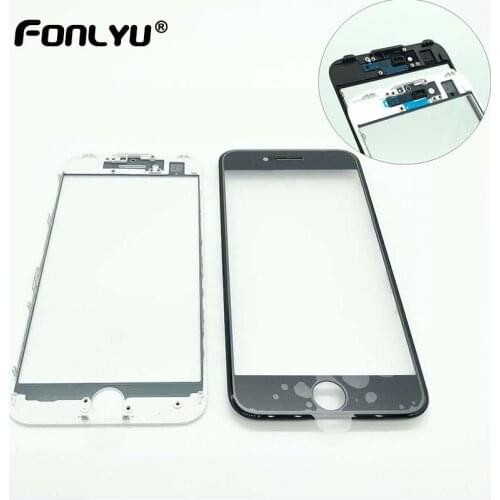 10pcs 3 in 1 Cold Press Front Screen Glass with Frame OCA film for iPhone 6 6S 7 8 Plus Outer Screen Cracked Glass Replacement