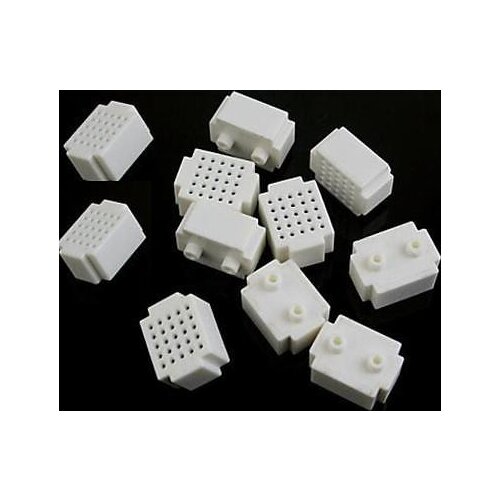 10pcs Mini 25 Points Breadboard Solderless Prototype Tie-point white