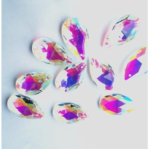 Top Quality 100pcs 38mm Clear AB Crystal Glass Faceted Waterdrops Pendants for Chandelier Parts/Wedding/Party Hanging Decoration