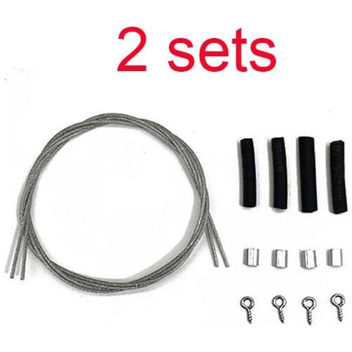 2 Sets Front Steel Wire Rope Decorative Accessories For TRX4/Axial SCX10/D90/Wrangler 1/10 RC Crawler Car Model