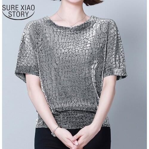 2021 Fashion Shiny Sequin Blouse Glitter Shirt Tops Tunic Women Blouses Red Black Shine Women Blouses Plus Size 4XL New 14081