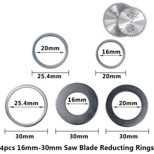 4pcs 16mm 20mm 25.4mm 30mm Circular Saw Blade Reducting Rings Conversion Ring Cutting Disc Woodworking Tools Cutting Washer