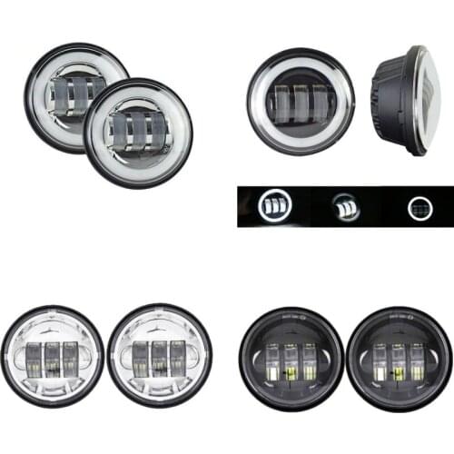 4.5" Inch Motorcycle LED Fog Lights Projector Auxiliary Motor Headlight Passing Fog Light Lamps with DRL
