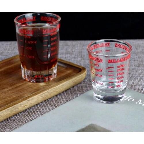 45/60 ML Glass Measuring Cup Espresso Shot Glass Liquid Glass Ounce Cup With Scale Kitchen Measure Tool Supplies