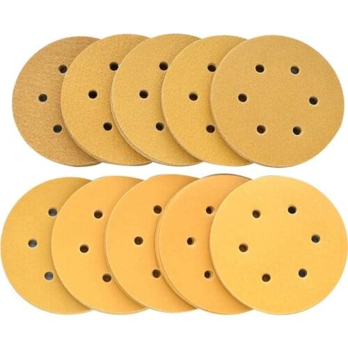 6Inch Hook and Loop Sanding Discs,60/80/100/120/150/220/320/400/600/800 Grits Sandpaper for Random Orbital Sander,100Pcs
