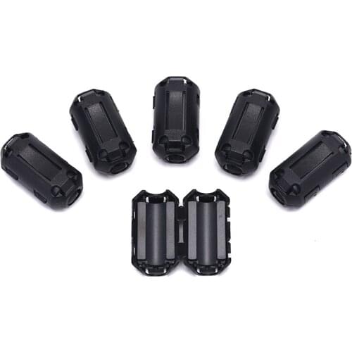 6PCS Clip On EMI RFI Noise Ferrite Core Filter For 7mm Cable