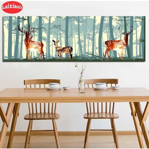 Diamond embroidery Abstract art, forest deer full square round drill diamond painting 5d diy diamond mosaic home decoration