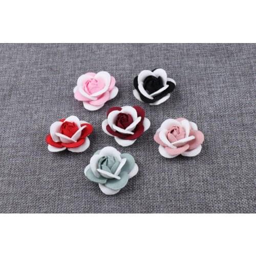 50pcs/lot Velvet roses Flowers DIY Blossom Hair Flower Without Clips Girl Headband Accessories