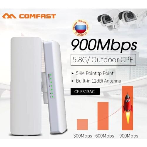 COMFAST 2pcs High Power 3-5KM Long Range 900Mbps Wireless Bridge CPE 5.8G WIFI Signal Booster Amplifier Wifi Repeater AP Router