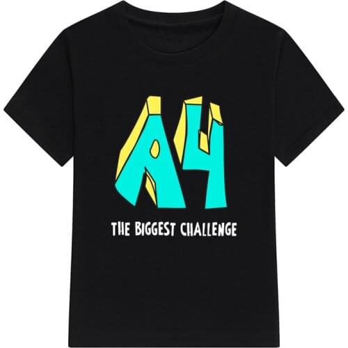 Childrens A4 Merch 100% Cotton T-Shirt Boys Challenge Printing Short Sleeve Top Family Clothing Girls A4 Tee Shirts