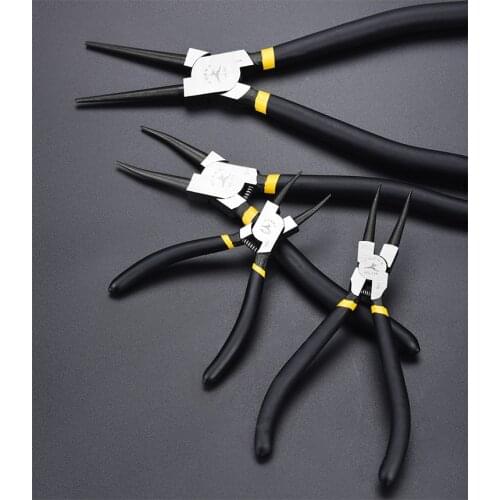 R'DEER TOOL high quality 55# high carbon steel point straight/internal bend/shaft straight/shaft bend 5" 7" 9" 13" circlip plier