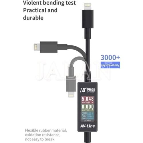 18kinds AV-Line Charging Data line Dectection 1.0m Current For Pad Phone Pod Type C For Android Fast Charge Voltage Brush Tester