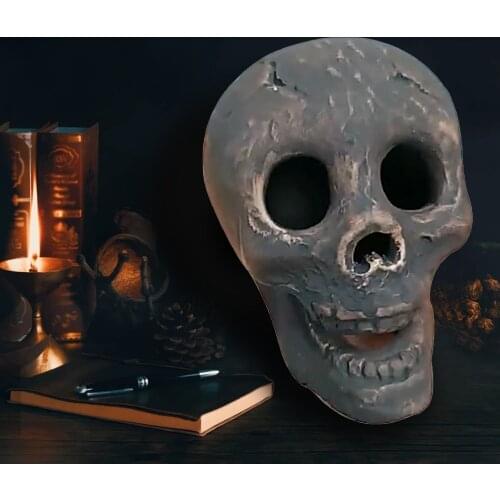 Ceramic Fire Pit Skull Decor Prop Horror Atmosphere Props Artificial Skull Home Decoration Home Accessorie Halloween Party Decor