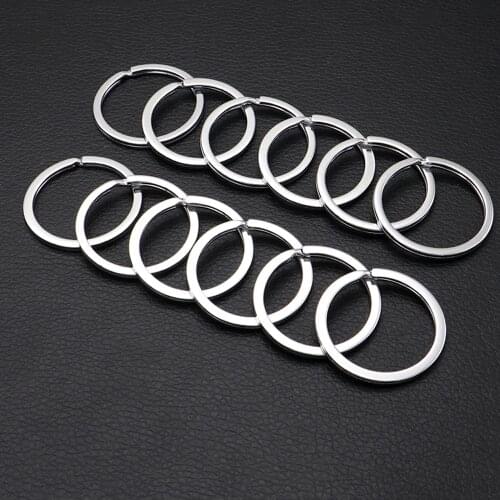 DIY leather craft stainless steel key ring O buckle flat surface 100pcs/lot