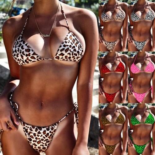 Bikinis Set Sexy Leopard Print 2019 Bikini Push Up Thong Biquini Multi-color Plus Size Swimwear Women Swimsuit Bathing Suit L612