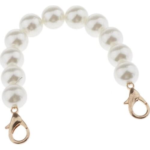 Round Pearl Beading Handles Handmade Beach Bag Handbags Hand Strap Handle