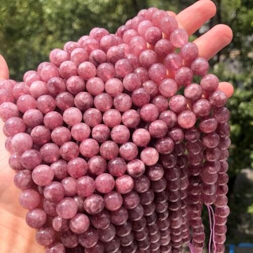 Wholesale 4/6/8/10/12mm Natural Stone Beads Purple Lepidolite Round Beads For Jewellery Making Diy Bracelet Necklace Strand 15